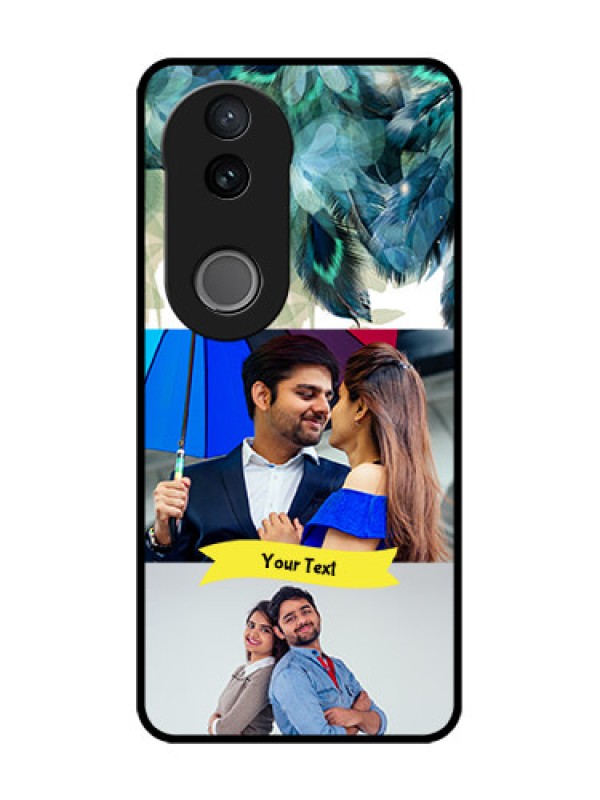 Custom iQOO Z10R Custom Glass Phone Case - Image With Boho Peacock Feather Design