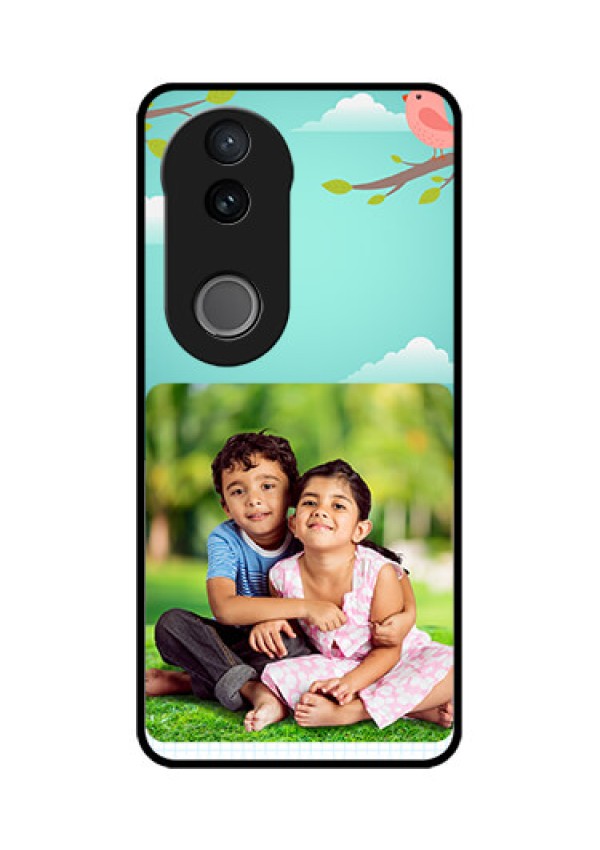 iQOO Z10R Custom Glass Phone Case - Doodle Love Design