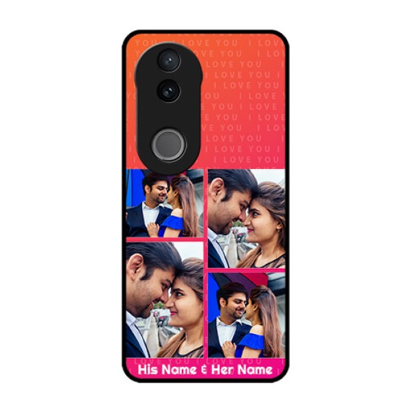 iQOO Z10R Custom Glass Phone Case - I Love You Pink Design