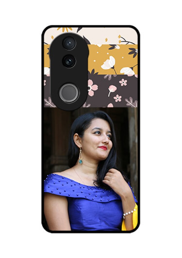 iQOO Z10R Custom Glass Phone Case - Stylish Floral Design