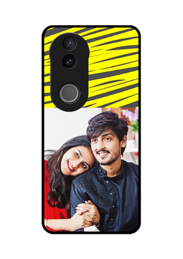 iQOO Z10R Custom Glass Phone Case - Yellow Abstract Design