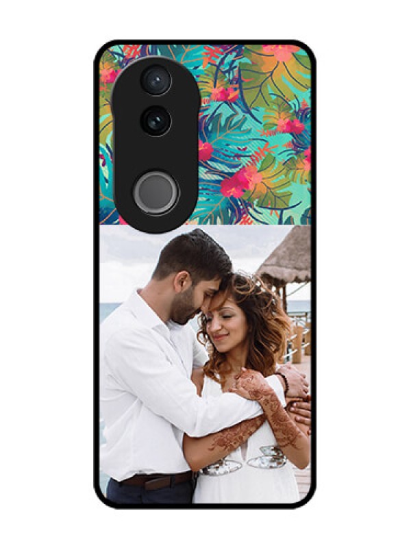 Custom iQOO Z10R Custom Glass Phone Case - Watercolor Floral Design