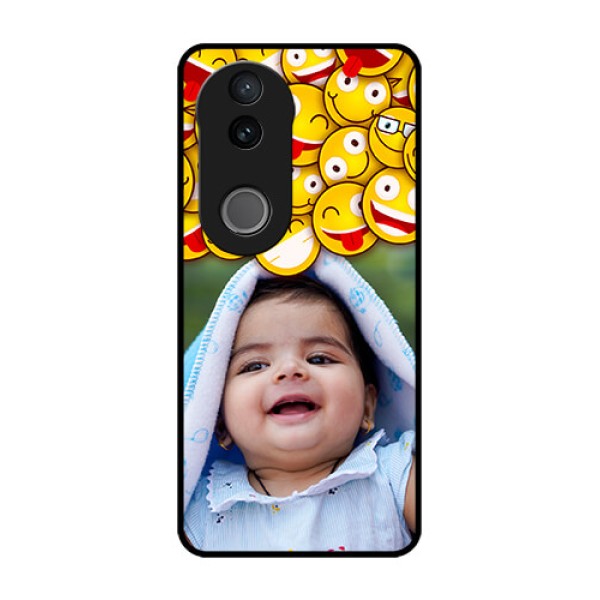 iQOO Z10R Custom Glass Phone Case - With Smiley Emoji Design iQOO Z10R Custom Glass Phone Case - With Smiley Emoji Design