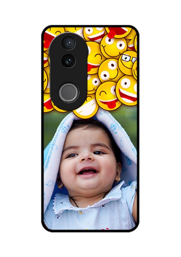 iQOO Z10R Custom Glass Phone Case - With Smiley Emoji Design