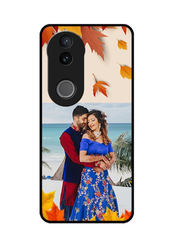 iQOO Z10R Custom Glass Phone Case - Autumn Maple Leaves Design
