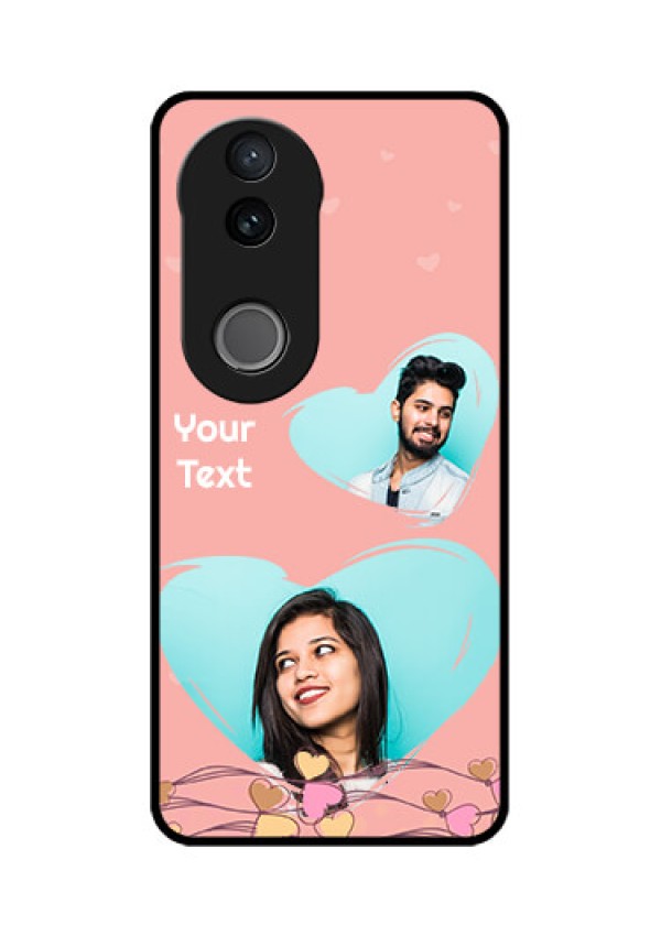 iQOO Z10R Custom Glass Phone Case - Love Doodle Design