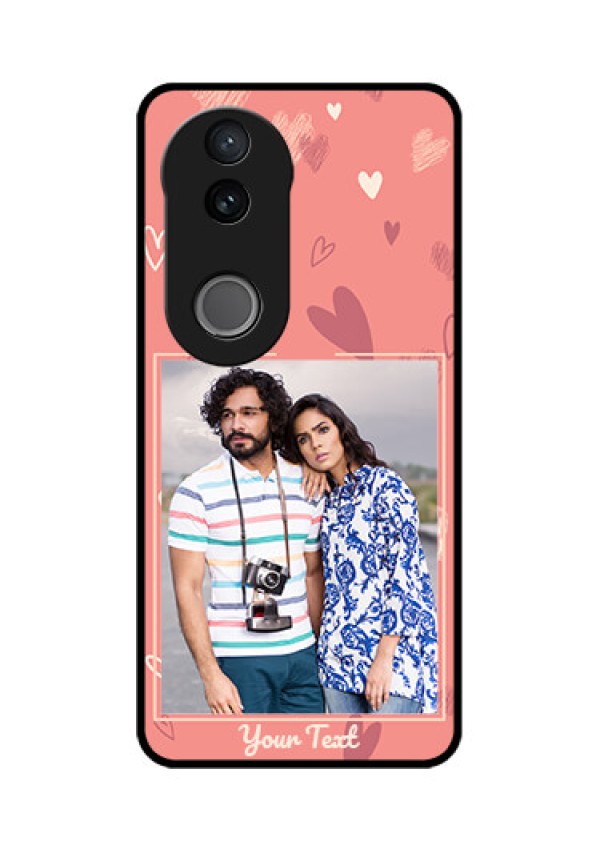 iQOO Z10R Custom Glass Phone Case - Love Doodle Art Design