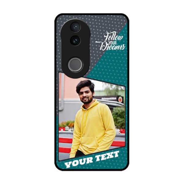 iQOO Z10R Custom Glass Phone Case - Background Pattern Design With Quote