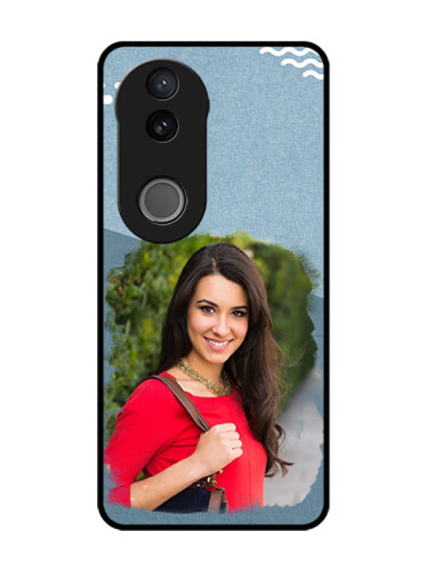 Custom iQOO Z10R Custom Glass Phone Case - Grunge Line Art Design