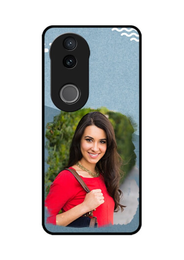 iQOO Z10R Custom Glass Phone Case - Grunge Line Art Design