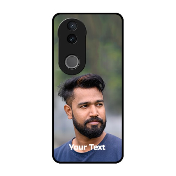 iQOO Z10R Custom Glass Phone Case - Photo With Text Design