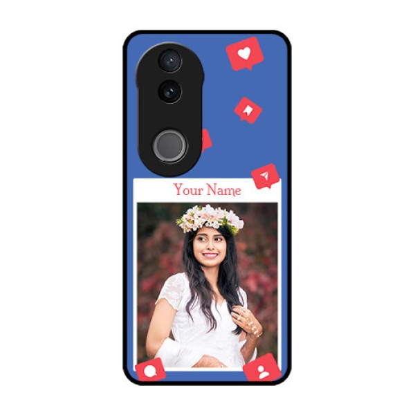 iQOO Z10R Custom Glass Phone Case - Like Share And Comment Design