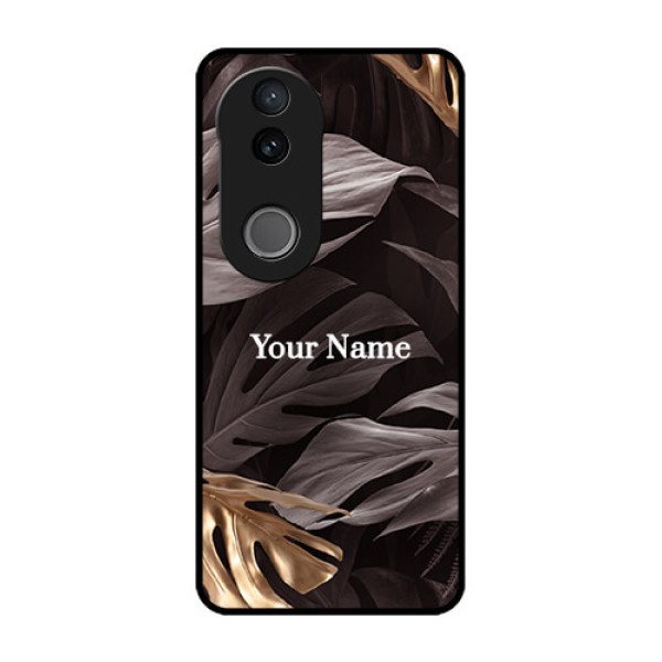iQOO Z10R Custom Glass Phone Case - Wild Leaves Digital Paint Design