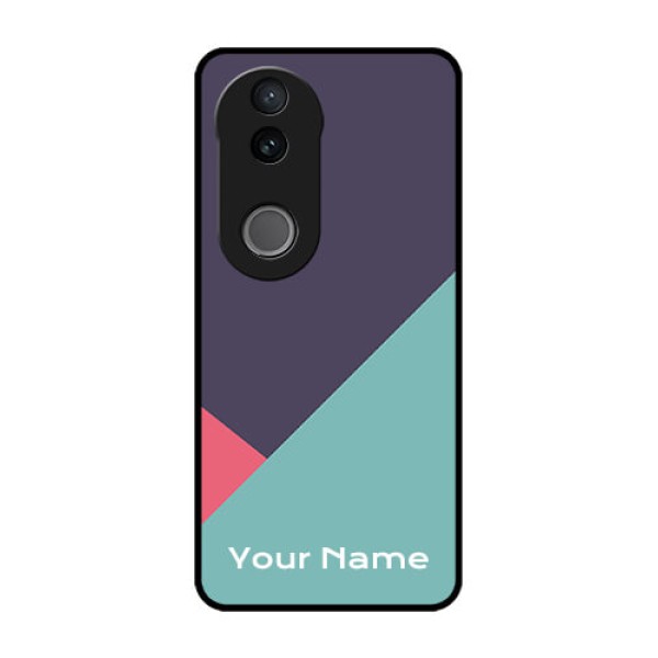 iQOO Z10R Custom Glass Phone Case - Tri Color Abstract Design