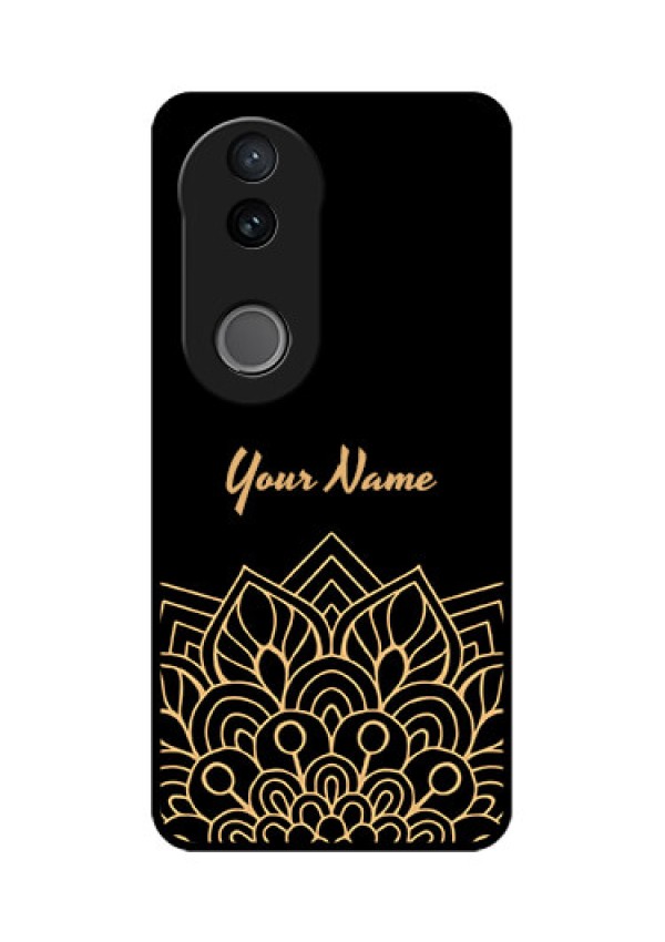 iQOO Z10R Custom Glass Phone Case - Golden Mandala Design