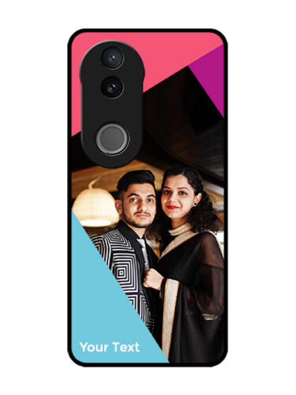 Custom iQOO Z10R Custom Glass Phone Case - Stacked Triple Colour Design