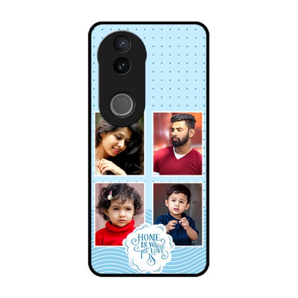 iQOO Z10R Custom Glass Phone Case - Cute Love Quote With 4 Pic Upload Design iQOO Z10R Custom Glass Phone Case - Cute Love Quote With 4 Pic Upload Design