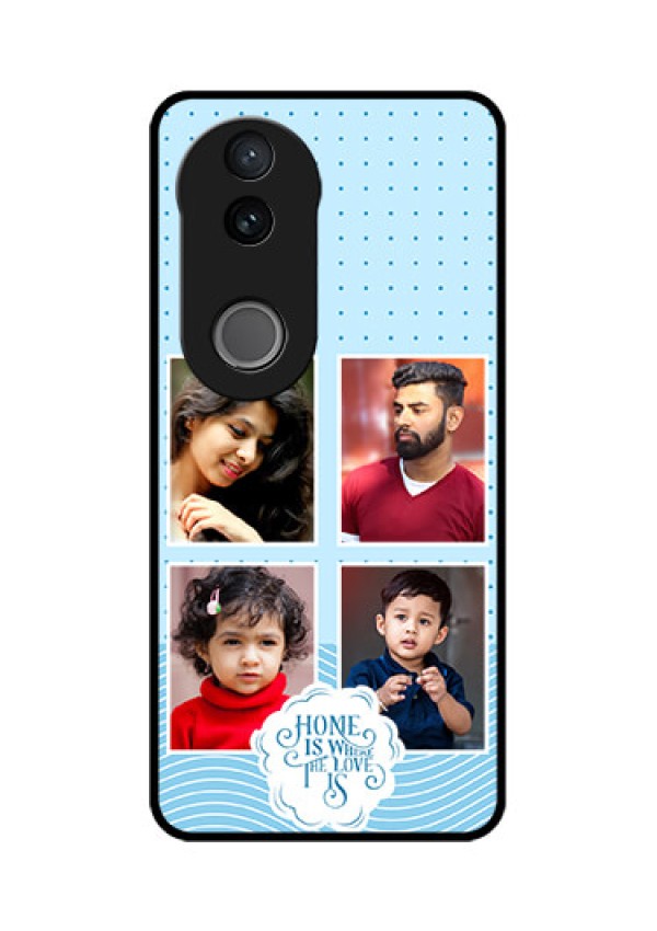 iQOO Z10R Custom Glass Phone Case - Cute Love Quote With 4 Pic Upload Design