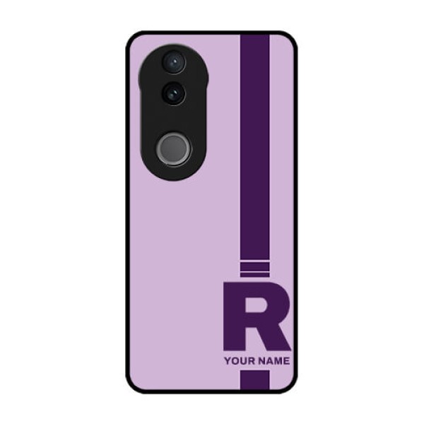 iQOO Z10R Custom Glass Phone Case - Simple Dual Tone Stripe With Name Design iQOO Z10R Custom Glass Phone Case - Simple Dual Tone Stripe With Name Design