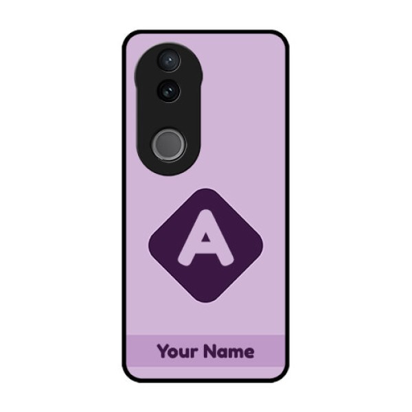 iQOO Z10R Custom Glass Phone Case - Custom Letter In Curved Badge Design iQOO Z10R Custom Glass Phone Case - Custom Letter In Curved Badge Design