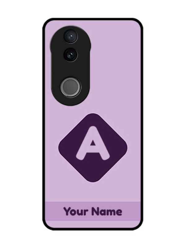 Custom iQOO Z10R Custom Glass Phone Case - Custom Letter In Curved Badge Design