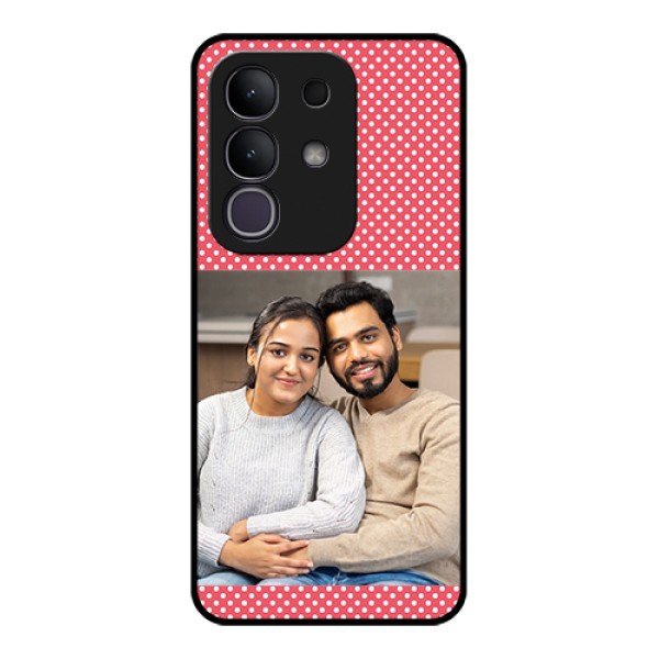 iQOO Z10x 5G Custom Glass Phone Case - White Dotted Design