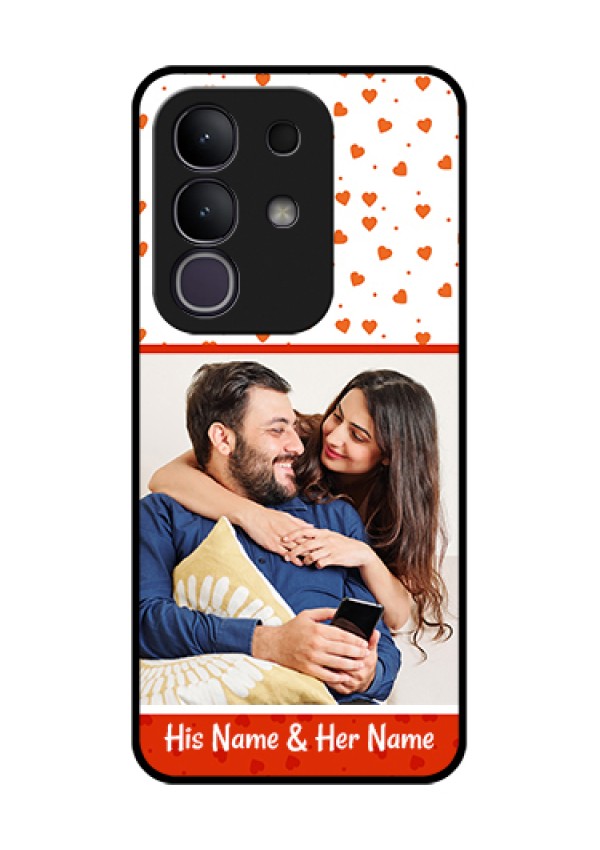 iQOO Z10x 5G Custom Glass Phone Case - Orange Love Symbol Design