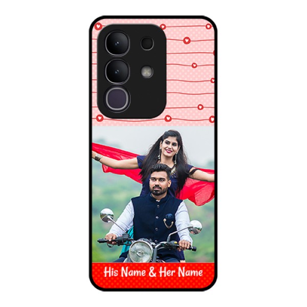 iQOO Z10x 5G Custom Glass Phone Case - Red Pattern Case Design