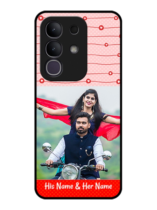 Custom iQOO Z10x 5G Custom Glass Phone Case - Red Pattern Case Design