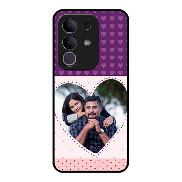 iQOO Z10x 5G Custom Glass Phone Case - Violet Love Dots Design