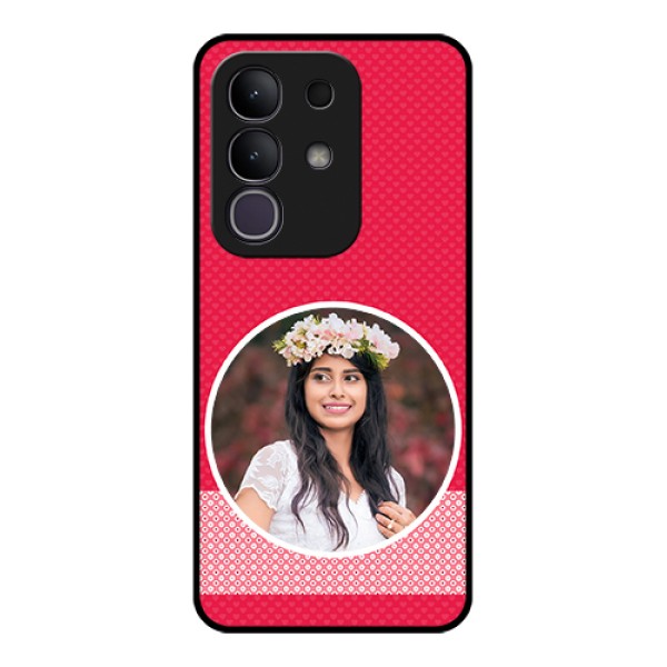 iQOO Z10x 5G Custom Glass Phone Case - Pink Color Pattern Design