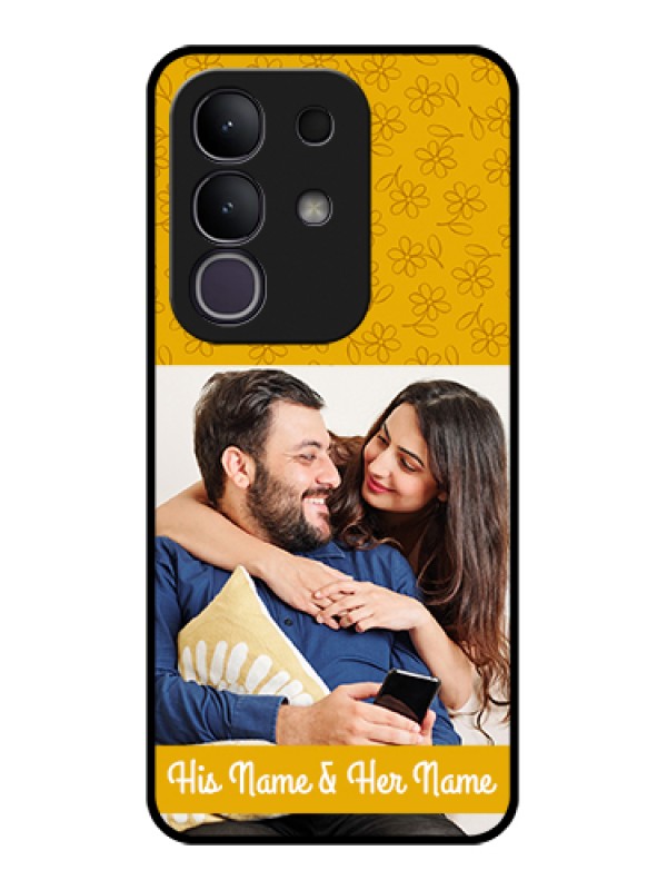 Custom iQOO Z10x 5G Custom Glass Phone Case - Yellow Floral Design