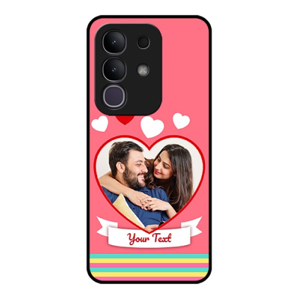iQOO Z10x 5G Custom Glass Phone Case - Love Shapes Doodle Design