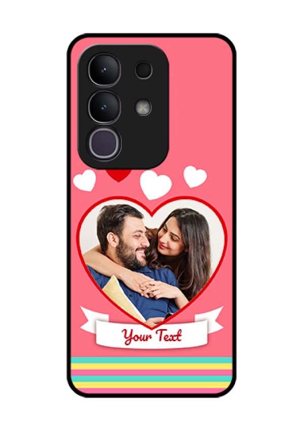 iQOO Z10x 5G Custom Glass Phone Case - Love Shapes Doodle Design