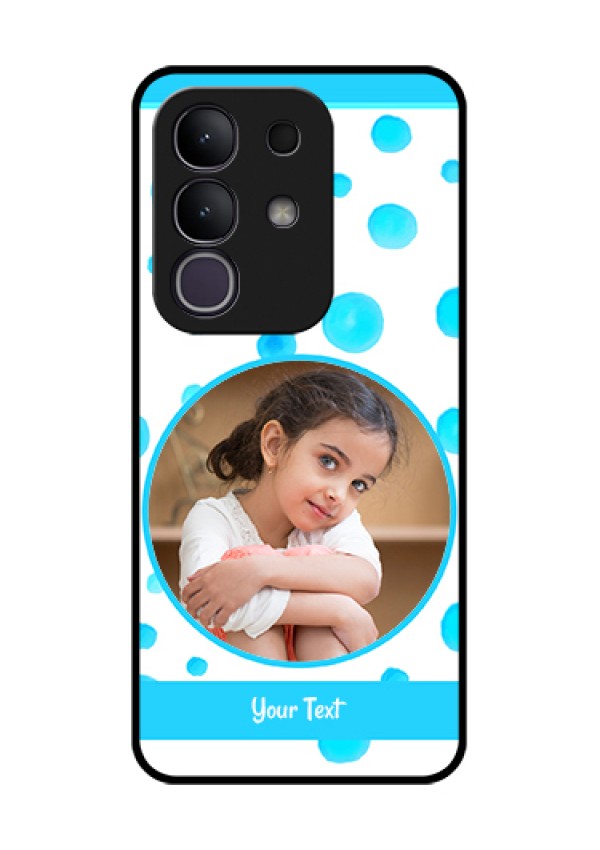 iQOO Z10x 5G Custom Glass Phone Case - Blue Bubbles Pattern Design