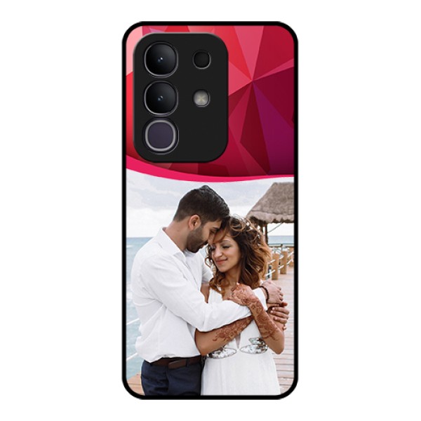 iQOO Z10x 5G Custom Glass Phone Case - Red Abstract Design
