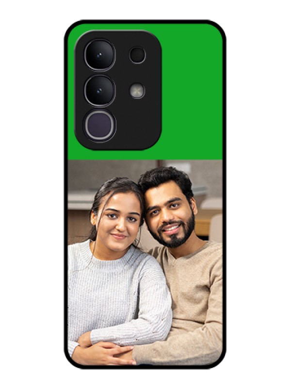 Custom iQOO Z10x 5G Custom Glass Phone Case - Green Pattern Design