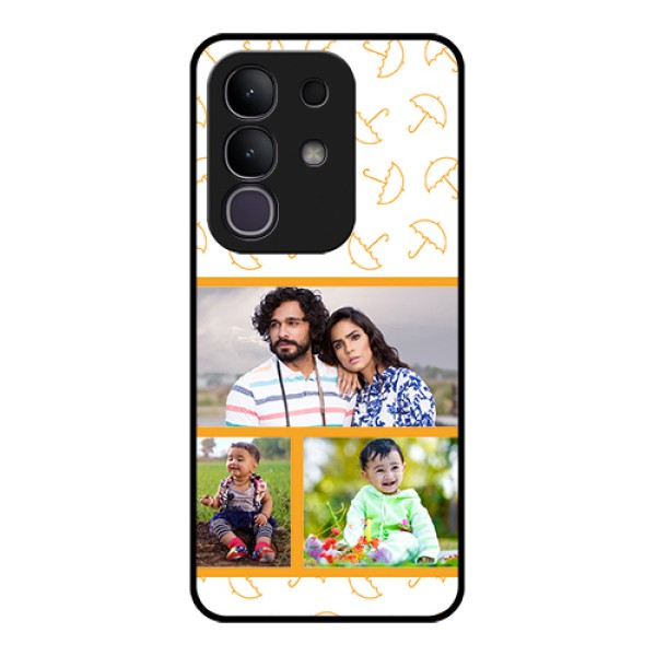 iQOO Z10x 5G Custom Glass Phone Case - Yellow Pattern Design