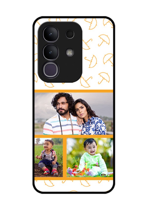 iQOO Z10x 5G Custom Glass Phone Case - Yellow Pattern Design
