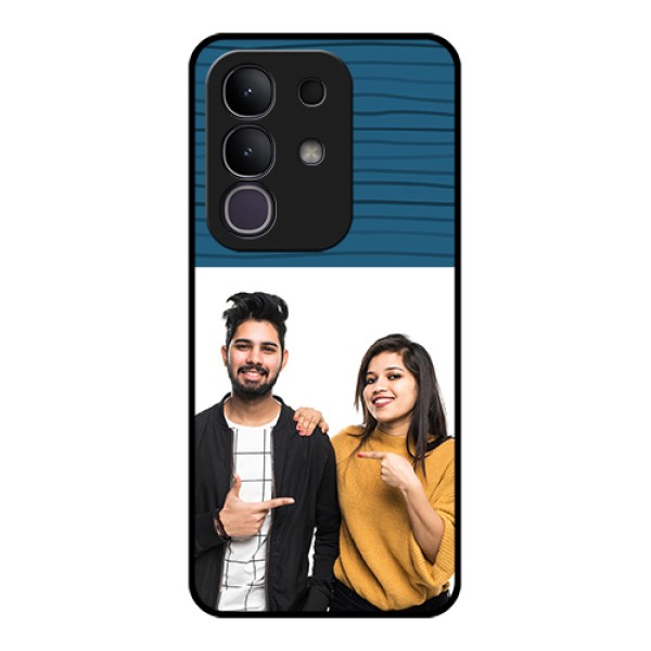 iQOO Z10x 5G Custom Glass Phone Case - Blue Pattern Cover Design iQOO Z10x 5G Custom Glass Phone Case - Blue Pattern Cover Design