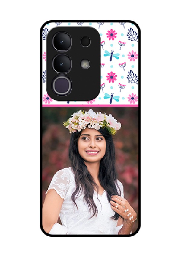 iQOO Z10x 5G Custom Glass Phone Case - Colorful Flower Design