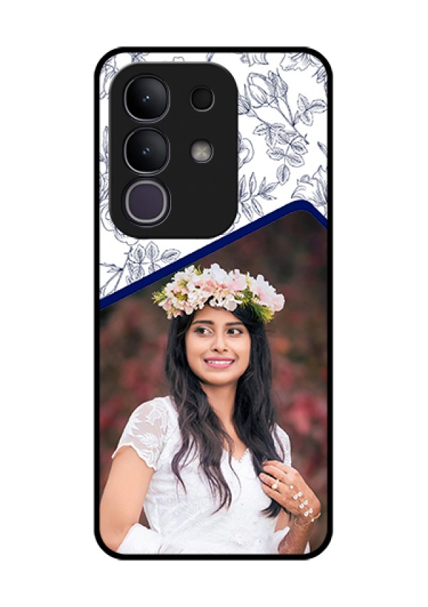 iQOO Z10x 5G Custom Glass Phone Case - Classy Floral Design