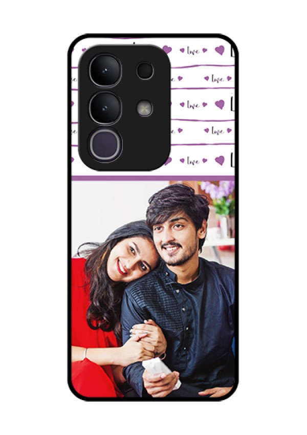 iQOO Z10x 5G Custom Glass Phone Case - Couples Heart Design