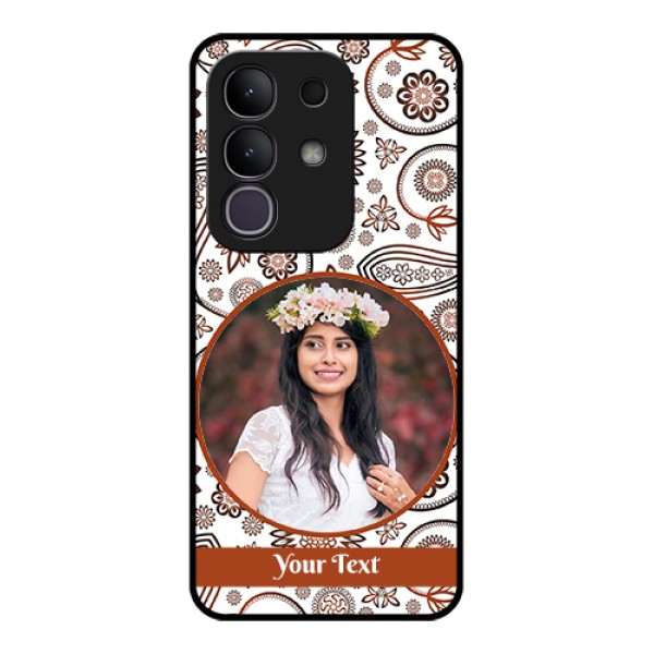 iQOO Z10x 5G Custom Glass Phone Case - Abstract Flower Design