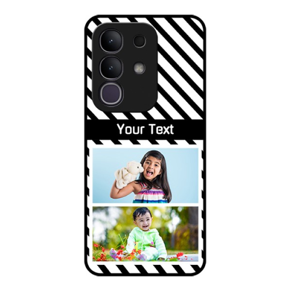 iQOO Z10x 5G Custom Glass Phone Case - Black And White Stripes Design