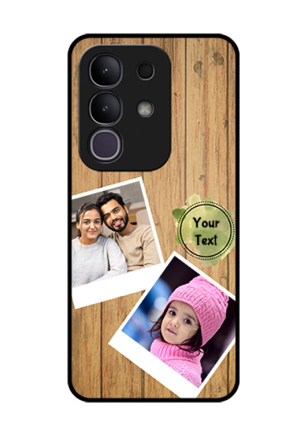 iQOO Z10x 5G Custom Glass Phone Case - Wooden Texture Design