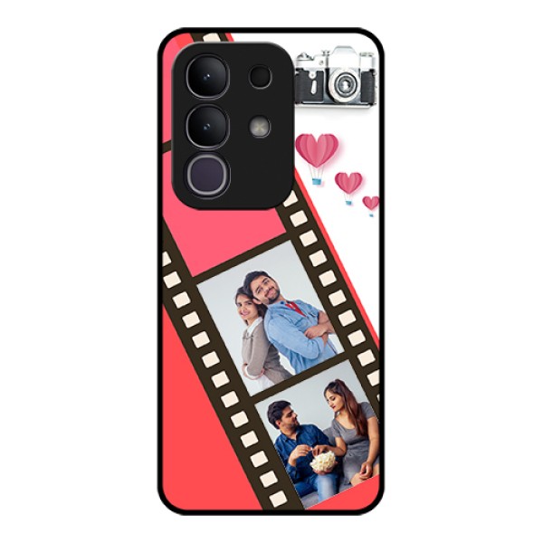 iQOO Z10x 5G Custom Glass Phone Case - 3 Image Holder With Film Reel iQOO Z10x 5G Custom Glass Phone Case - 3 Image Holder With Film Reel