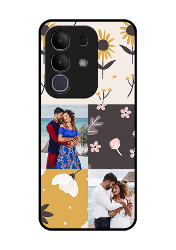 iQOO Z10x 5G Custom Glass Phone Case - 3 Images With Floral Design