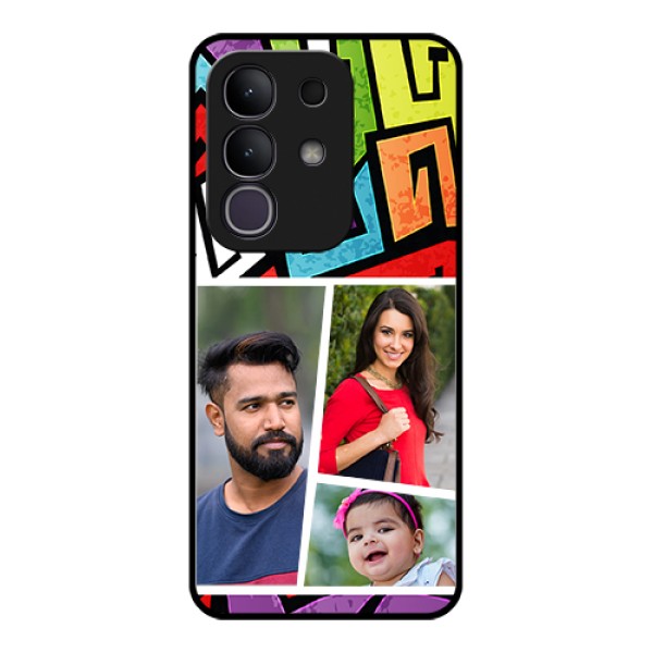 iQOO Z10x 5G Custom Glass Phone Case - Graffiti Pattern Design