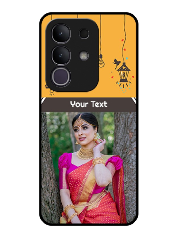 Custom iQOO Z10x 5G Custom Glass Phone Case - With Family Picture And Icons